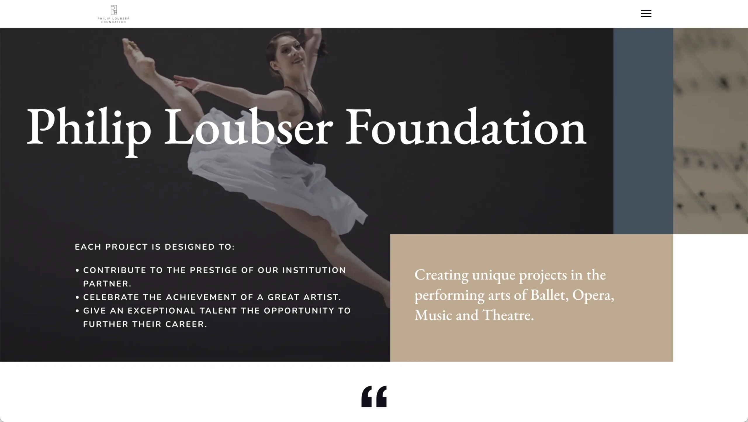Philip Loubser Foundation website design hero banner by First Rate Marketing