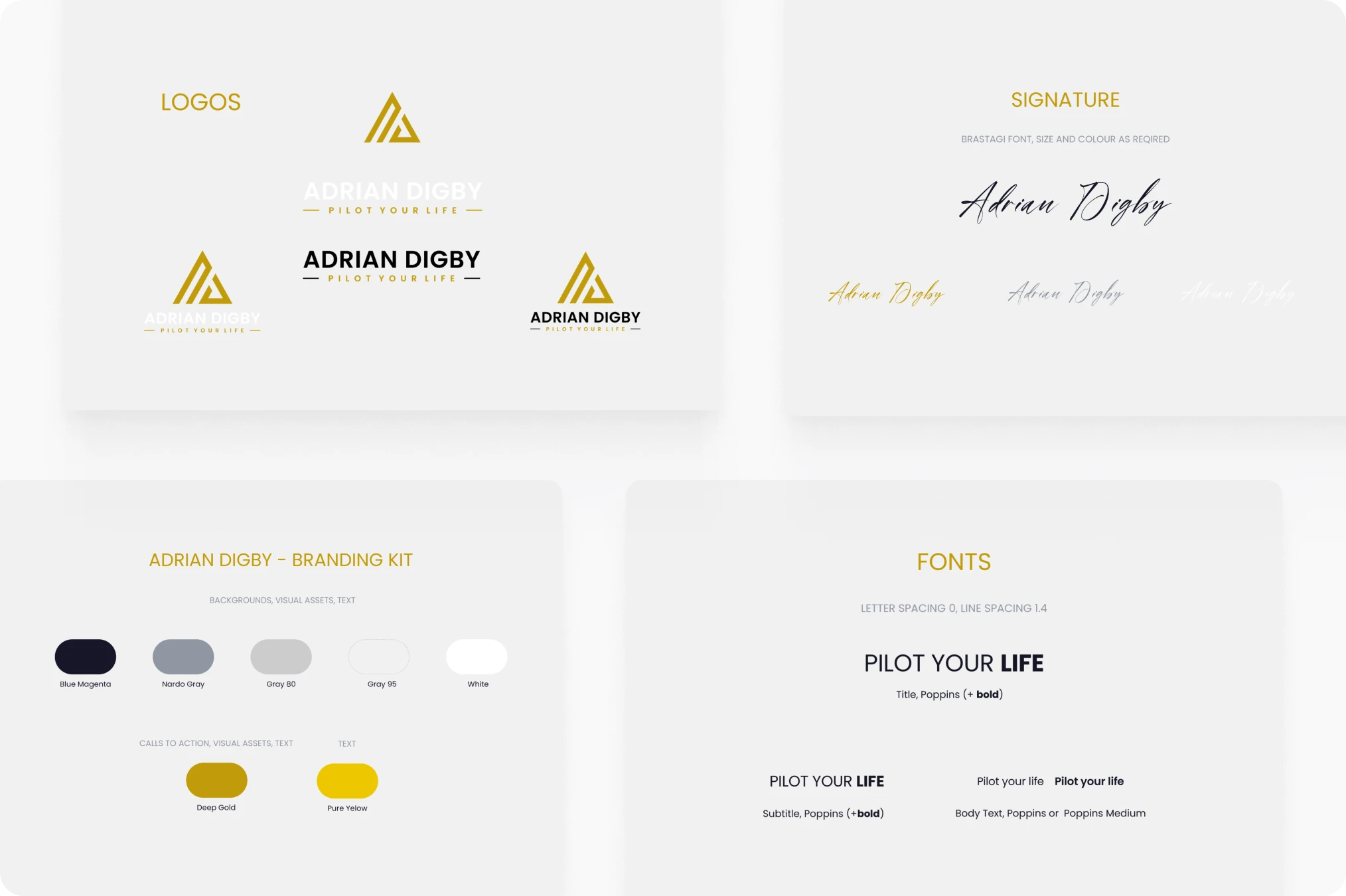 Adrian Digby website design detail view