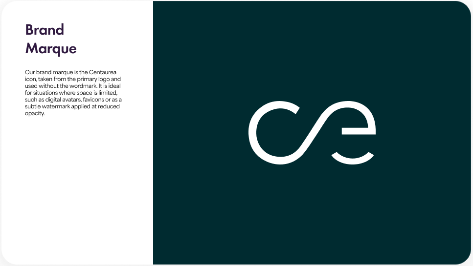 Centaurea brand guidelines card