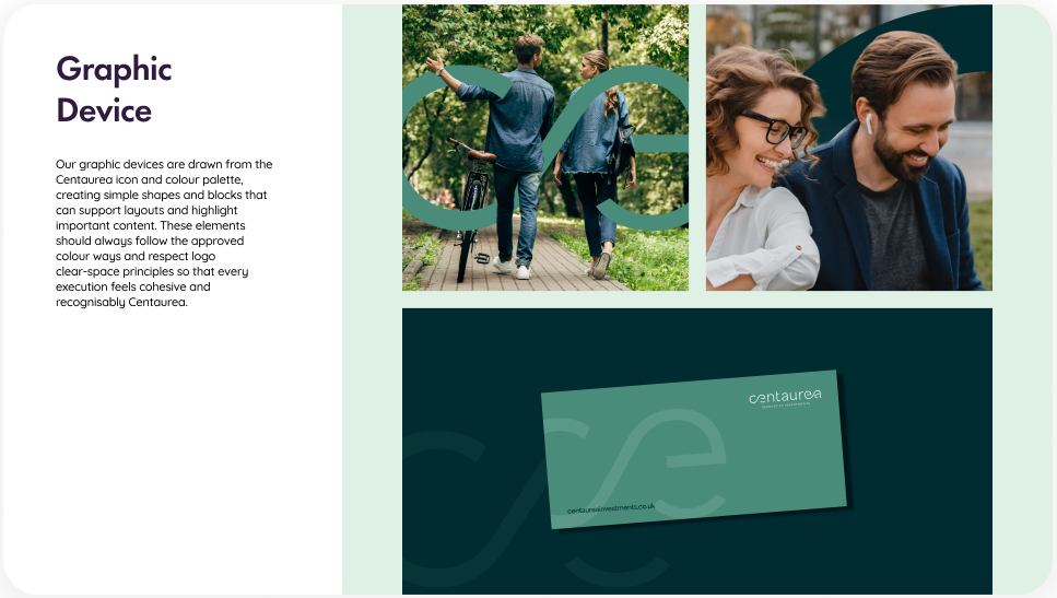 Centaurea brand guidelines card