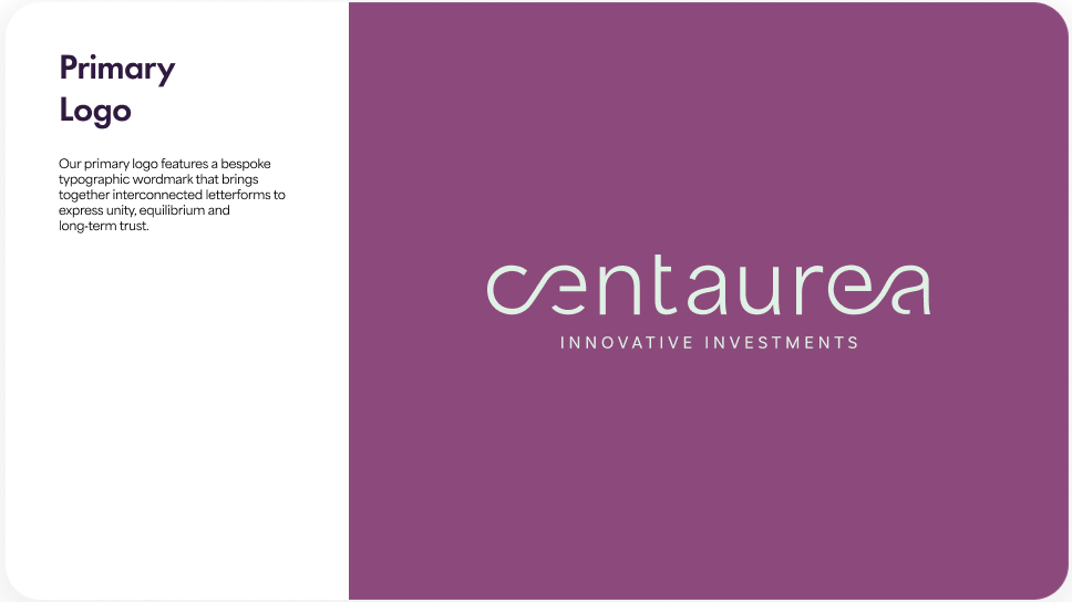 Centaurea brand guidelines card