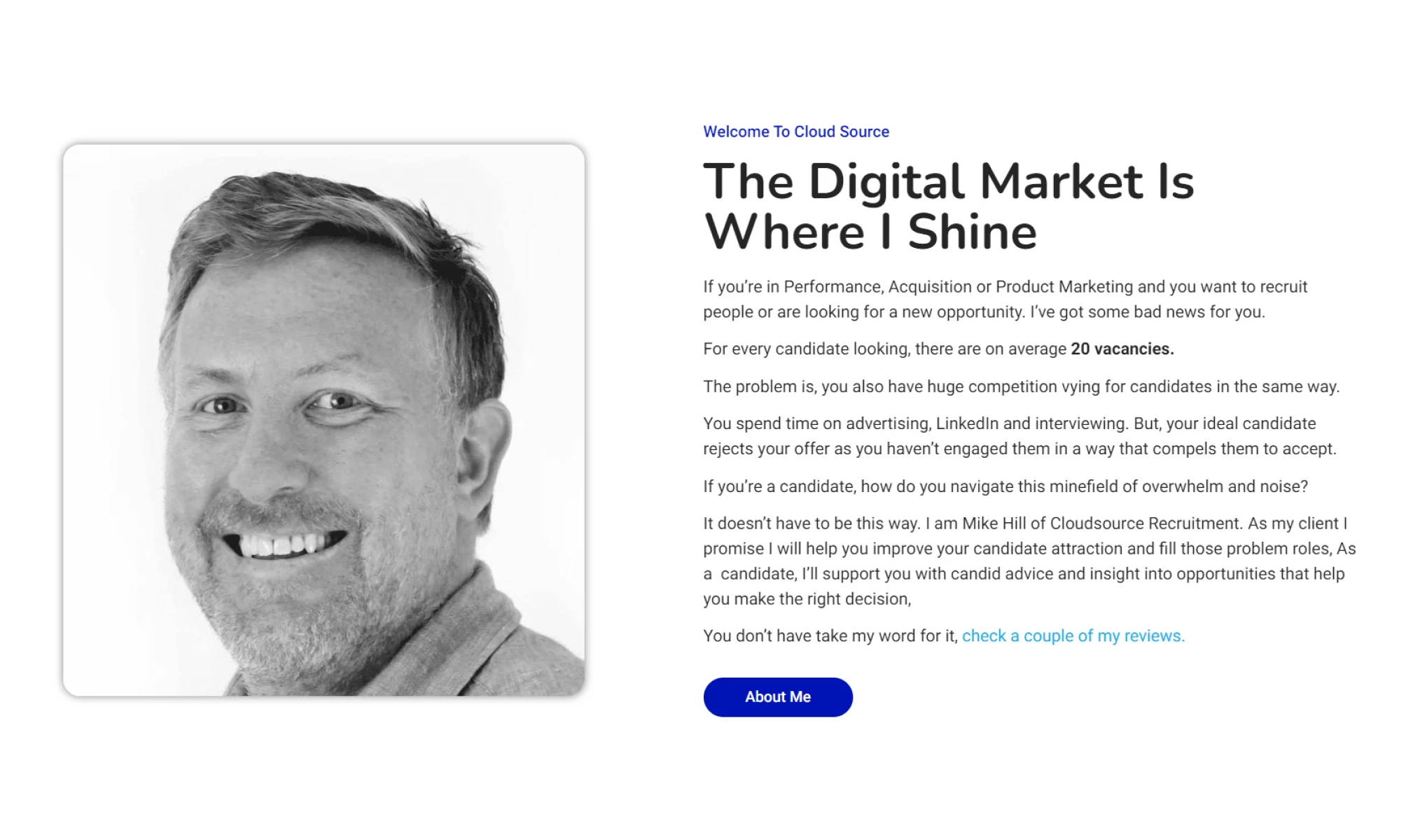 Desktop mockup of the CloudSource Recruitment website design by First Rate Marketing