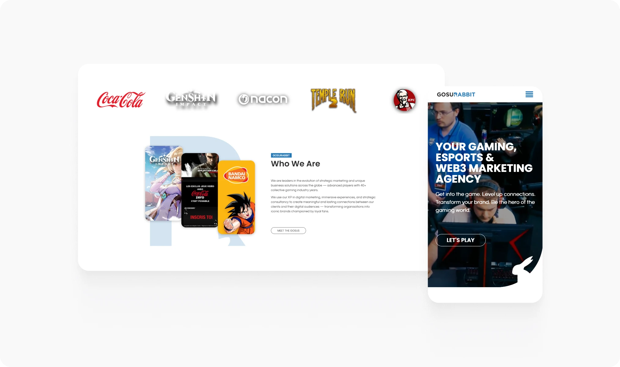 GosuRabbit website design detail view