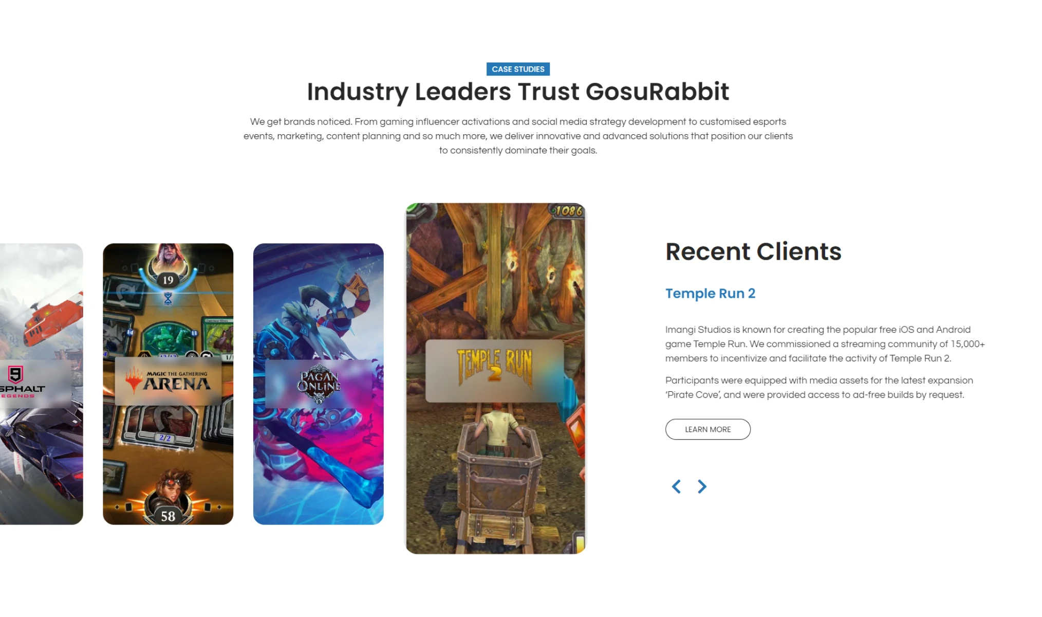 Desktop mockup of the GosuRabbit website design by First Rate Marketing