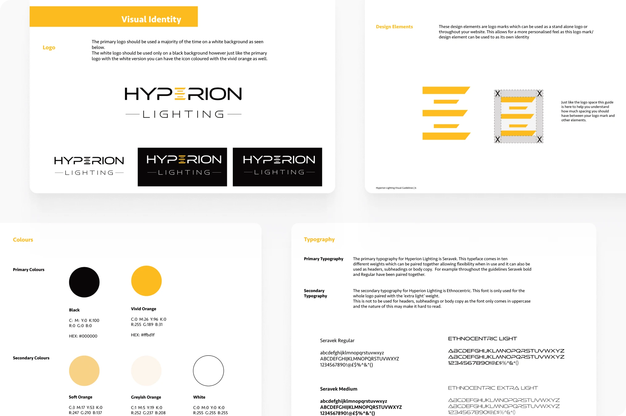 Hyperion Lighting website design detail view