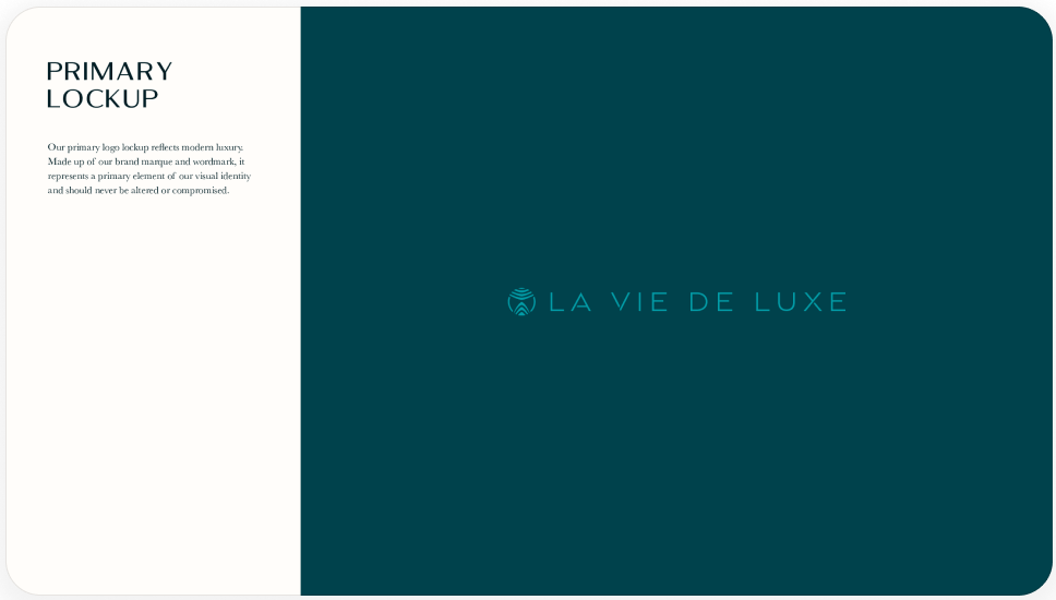 La Vie De Luxe brand guidelines by First Rate Marketing