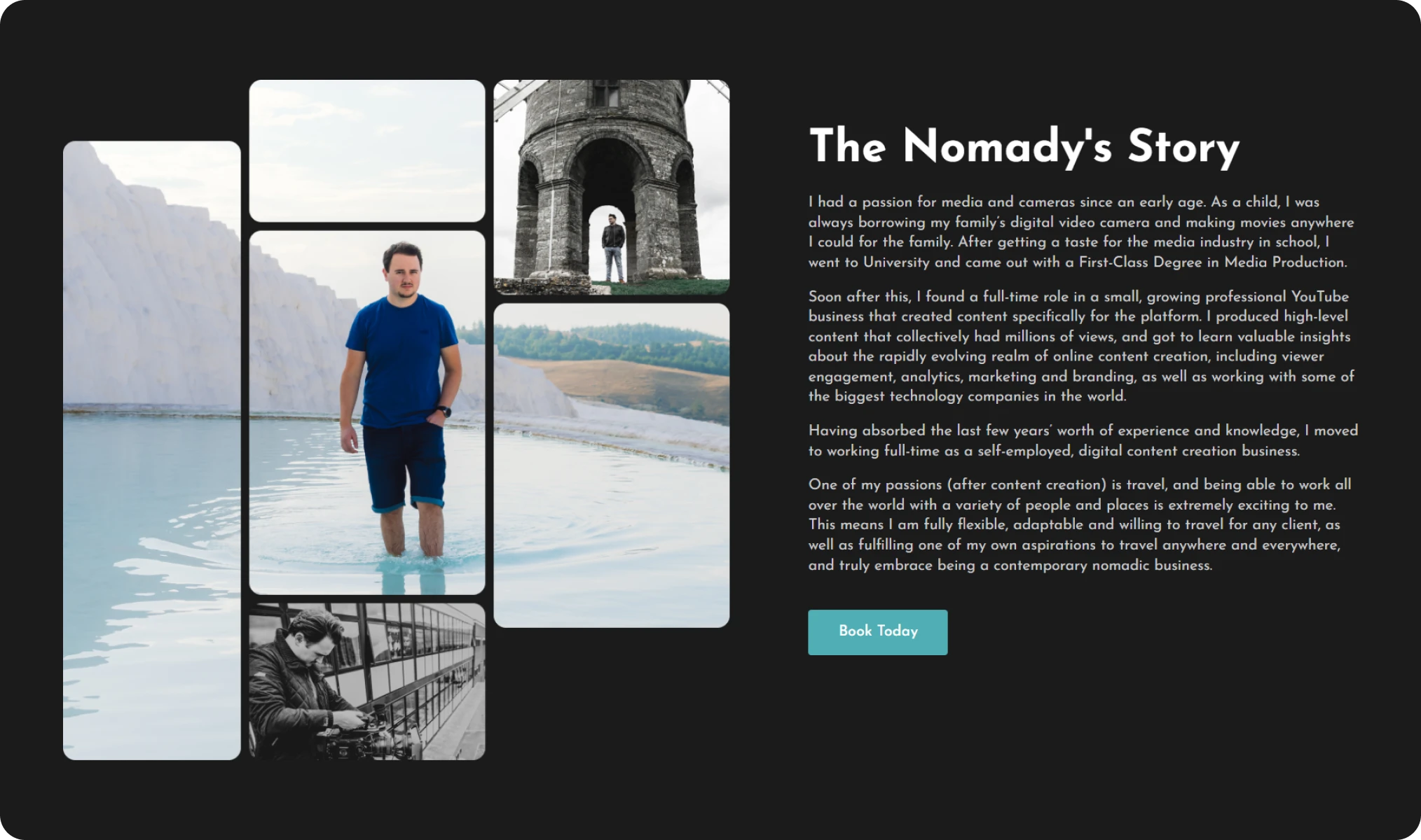 Desktop mockup of the Nomady's website design by First Rate Marketing