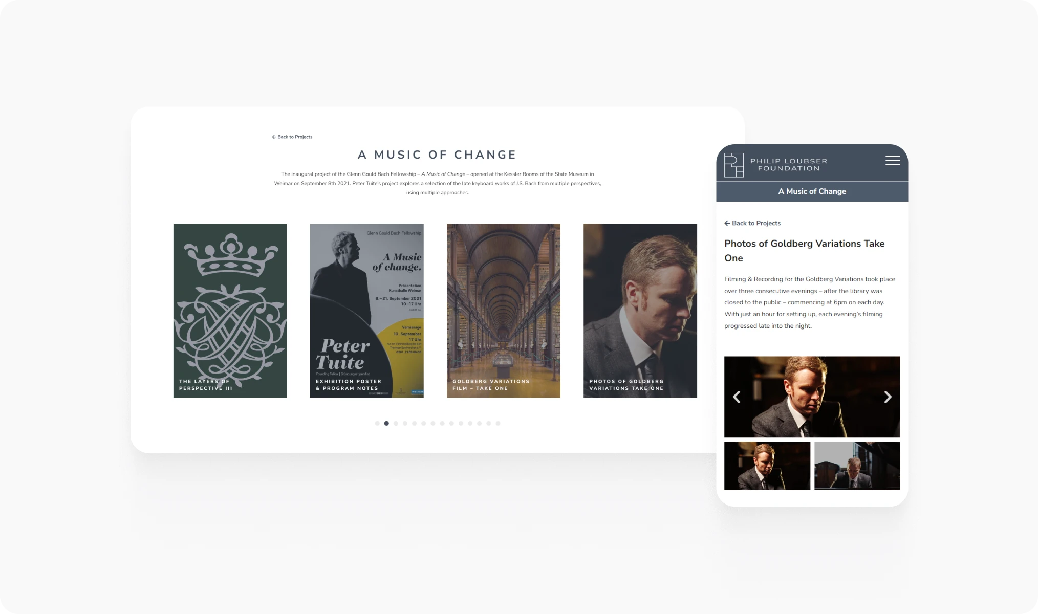 Section of the Philip Loubser Foundation website design by First Rate Marketing