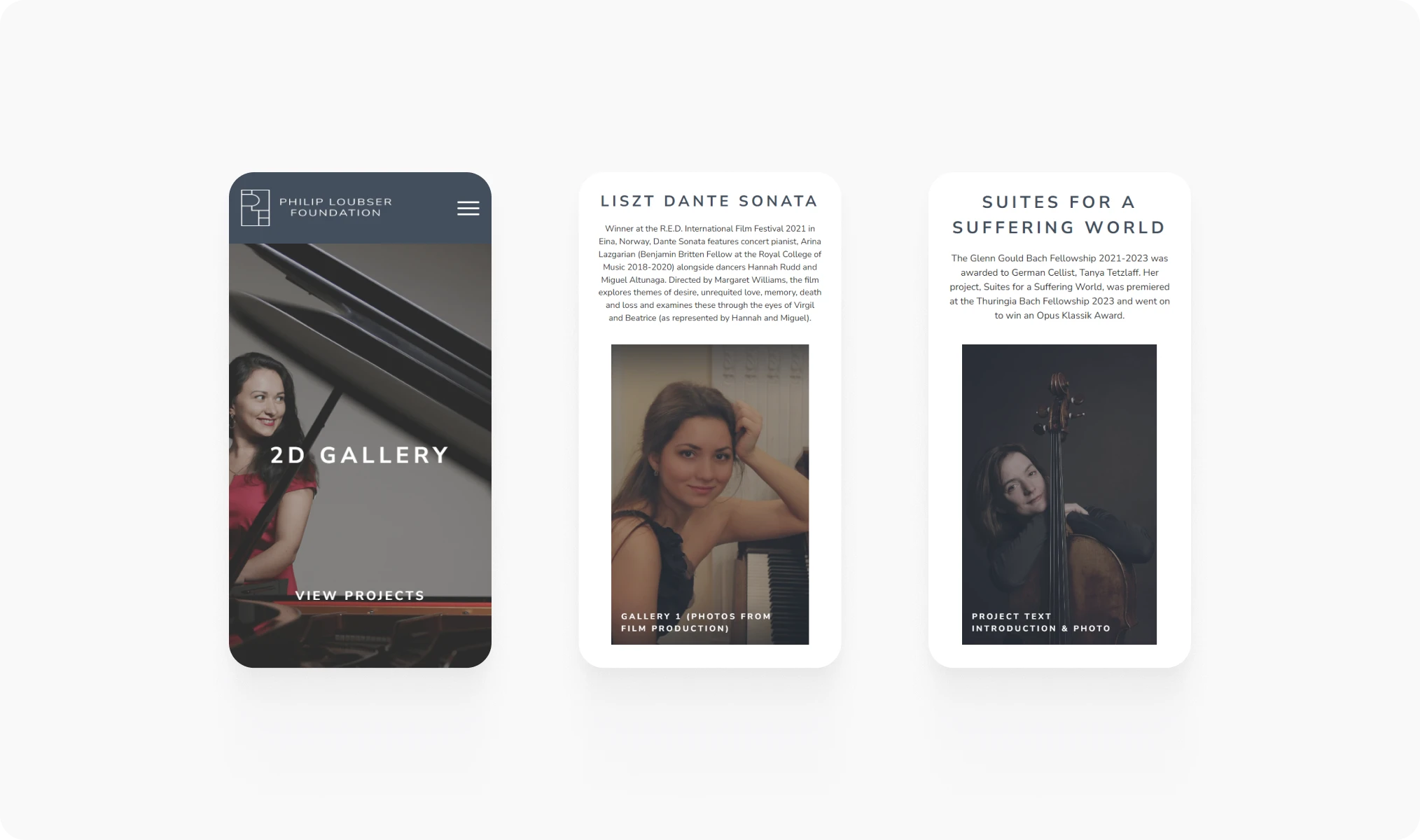 Section of the Philip Loubser Foundation website design by First Rate Marketing