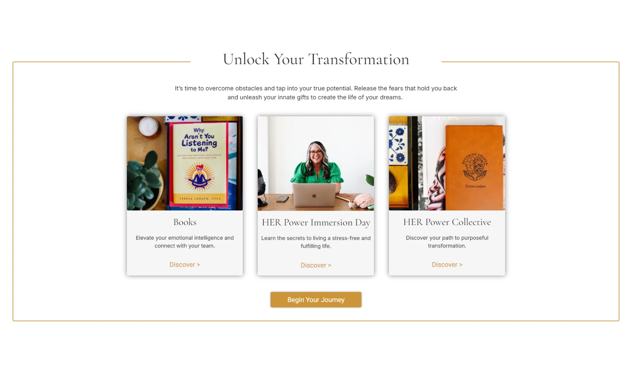 Desktop mockup of the Teresa Lodato website design by First Rate Marketing