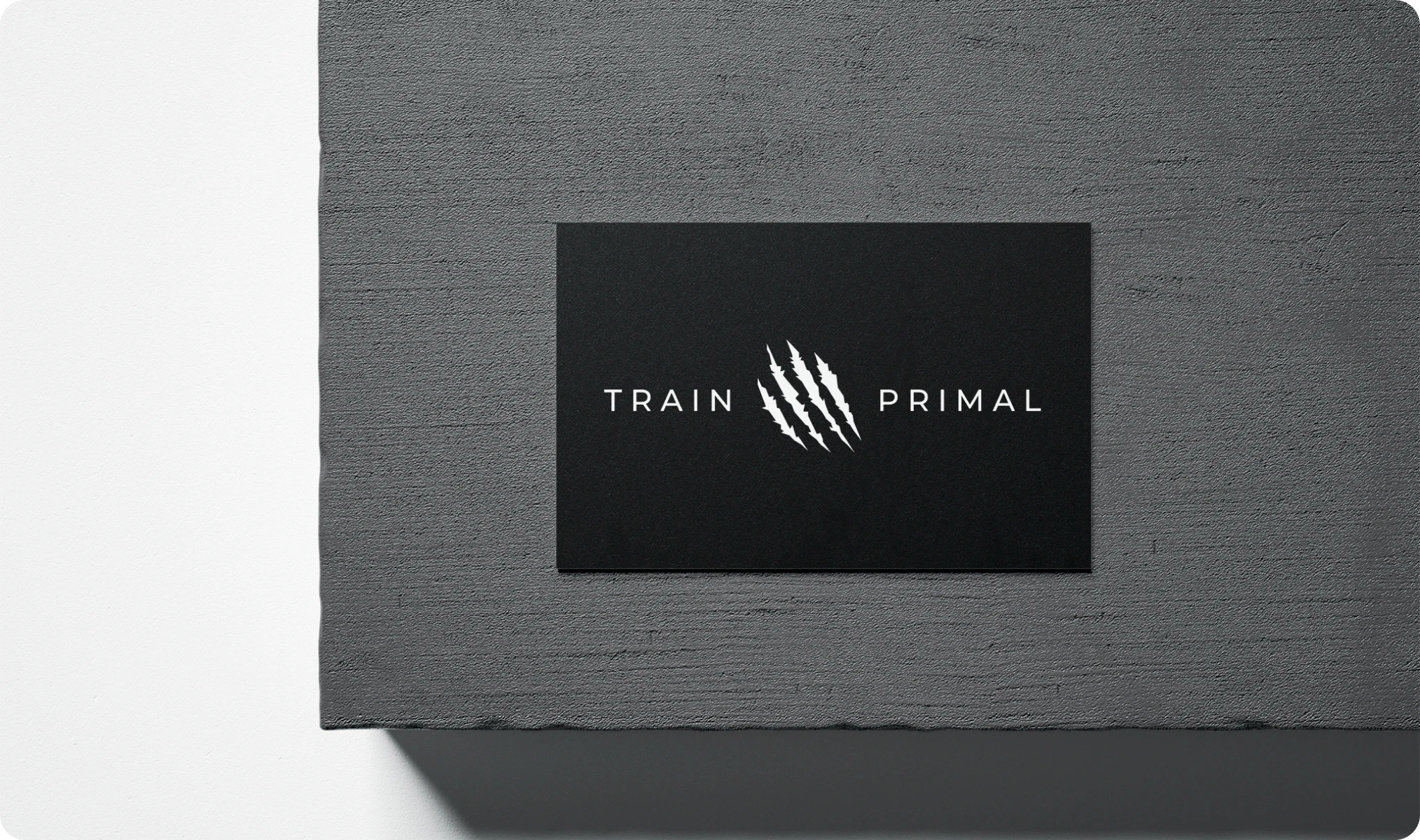 Train Primal branding shown on a desktop screen by First Rate Marketing