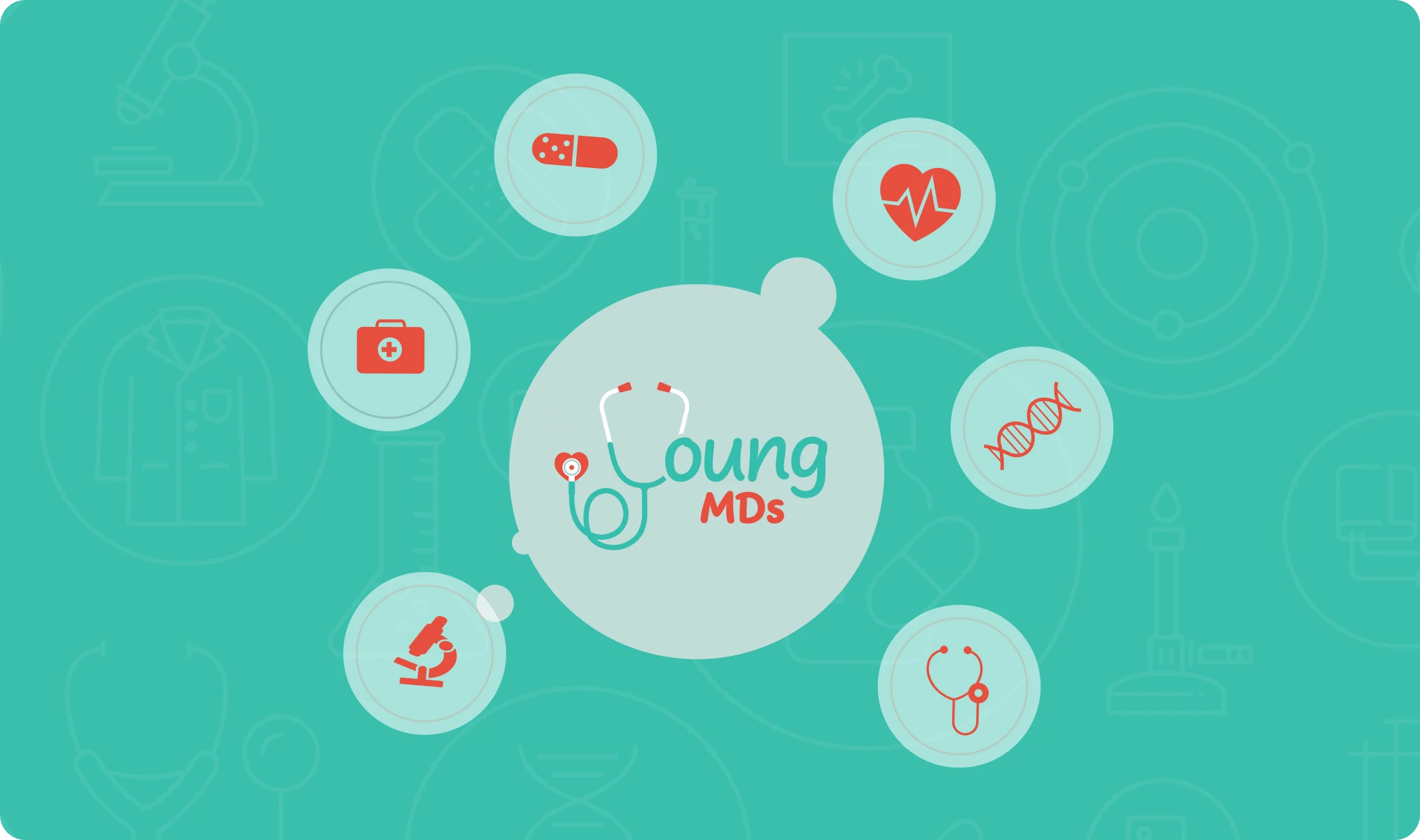 Young MDs logo featured on screen by First Rate Marketing