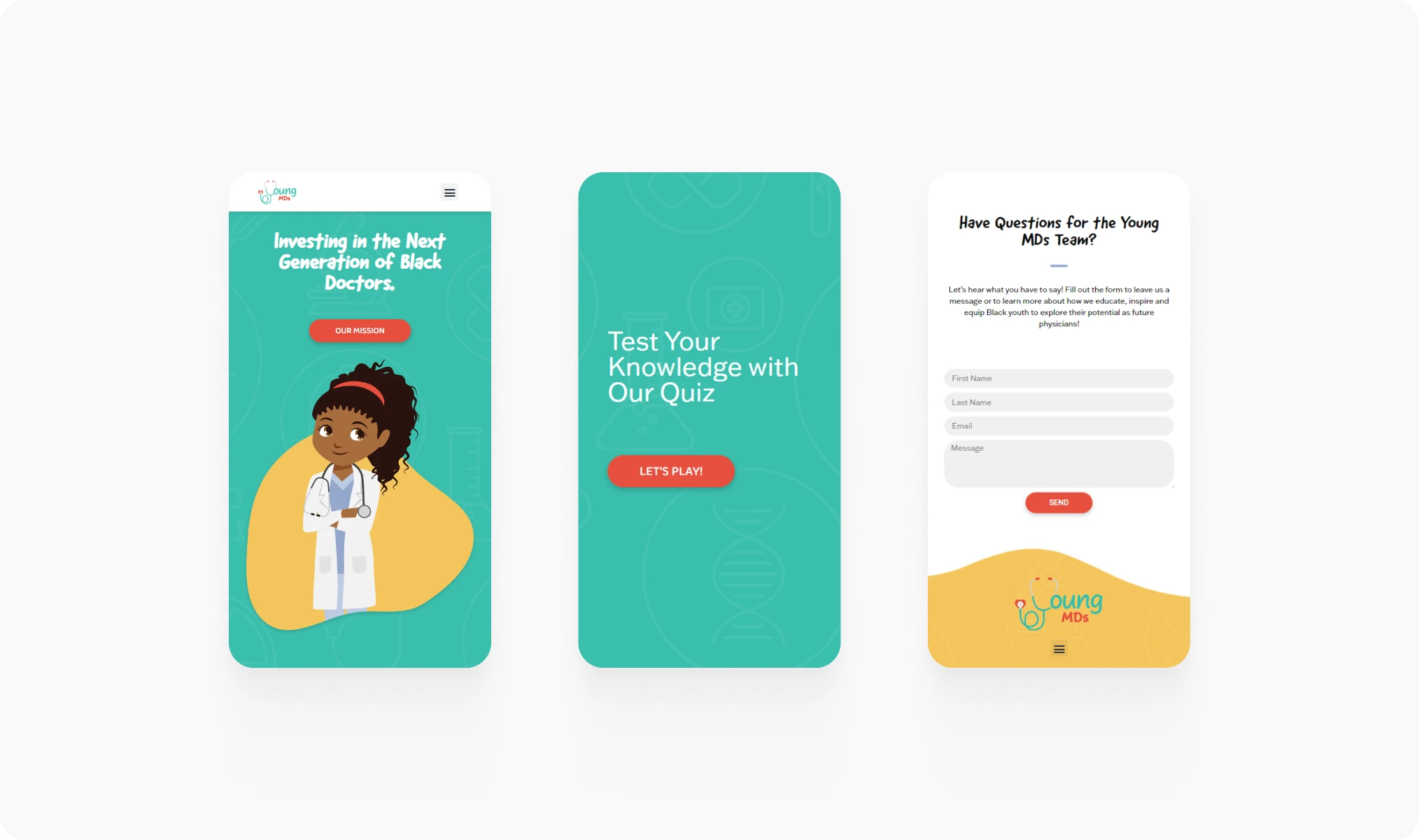 Young MDs website design detail view