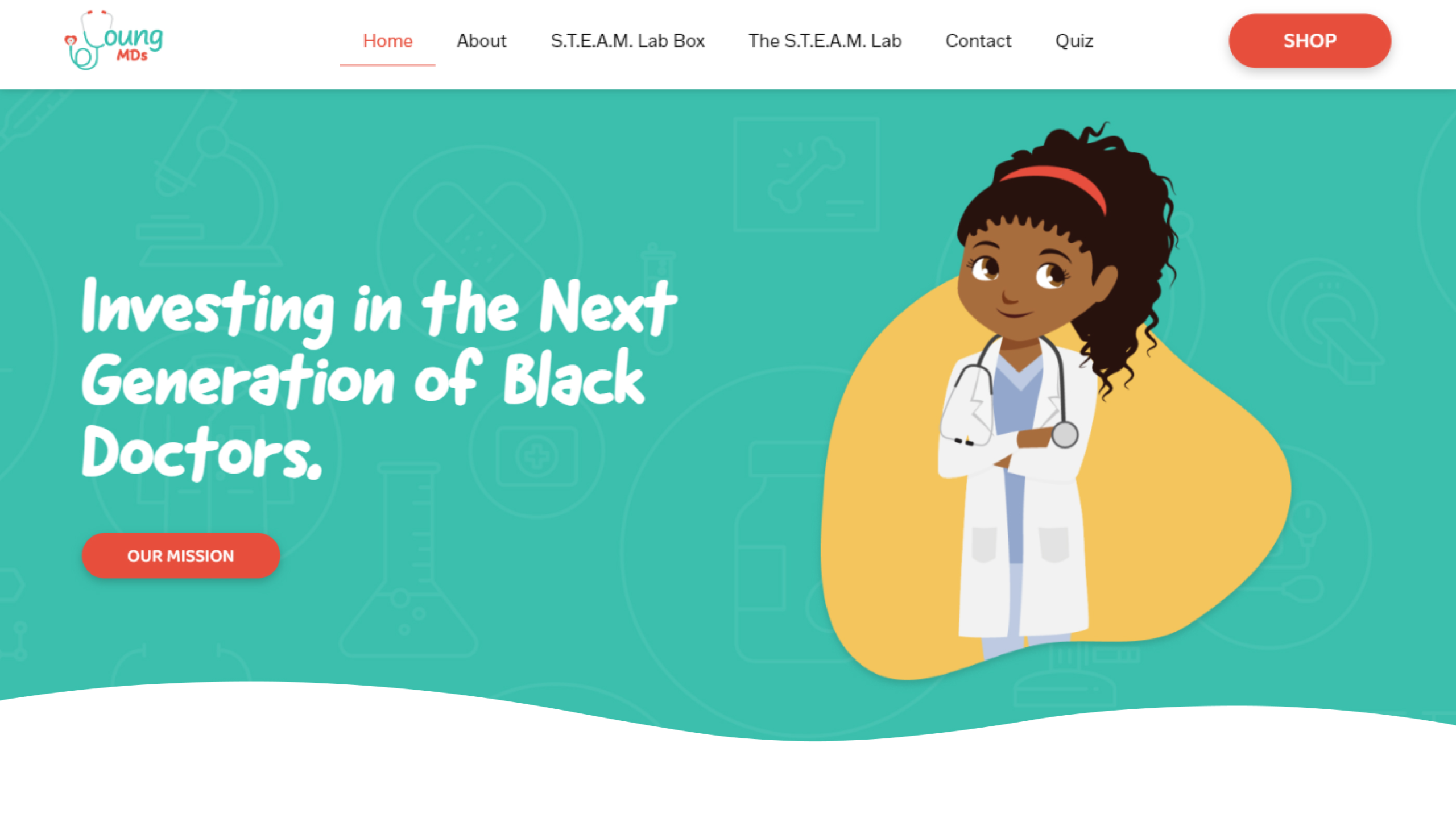 Young MDs website design hero banner by First Rate Marketing