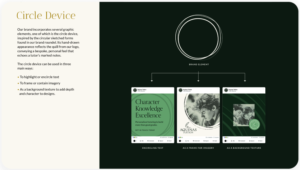 Aquinas Tuition brand guidelines by First Rate Marketing