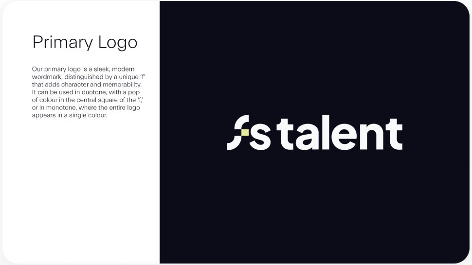 FSTalent brand guidelines by First Rate Marketing