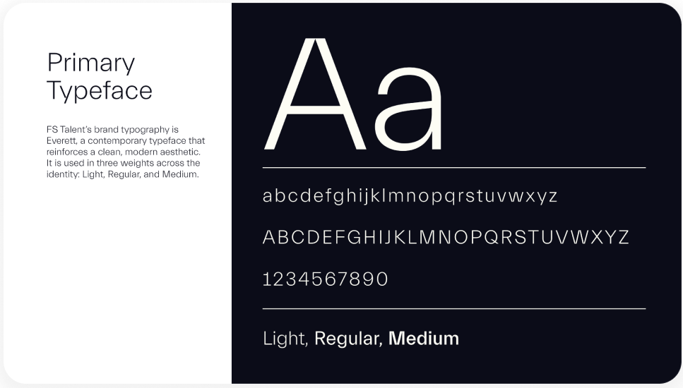 FSTalent brand guidelines by First Rate Marketing